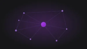 Abstracte visualisatie van entity-based SEO als kennisgraaf met verbonden entiteiten