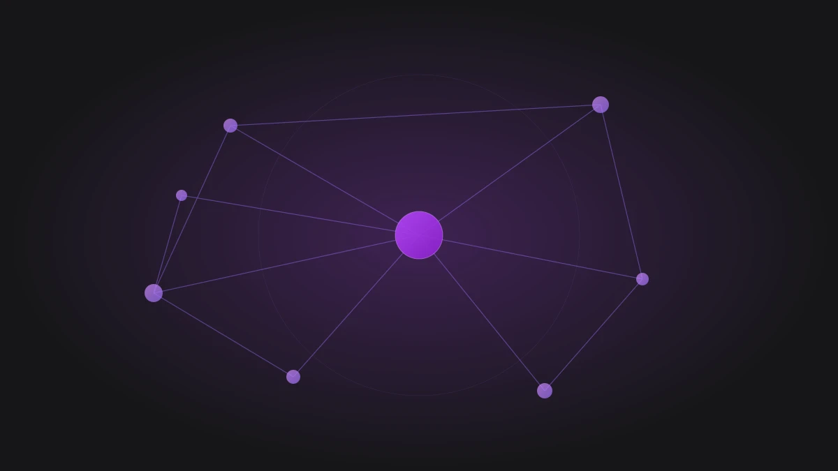 Abstracte visualisatie van entity-based SEO als kennisgraaf met verbonden entiteiten