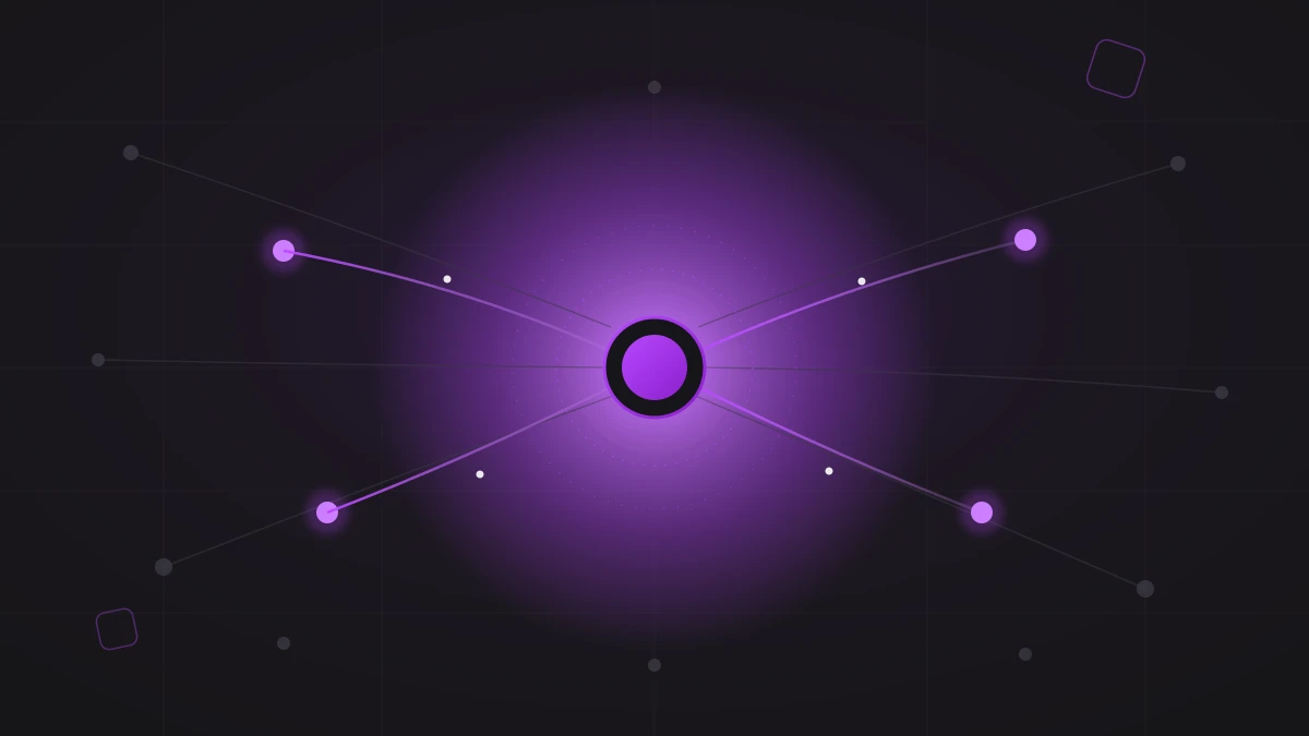 Abstracte visualisatie van bronselectie door AI-zoekmachines zoals ChatGPT en Perplexity